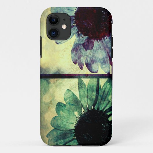 緑と青ひまわりアートiPhone 5ケース Case-Mate iPhoneケース (裏面)