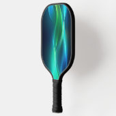 緑と青白熱［赤熱］光を放つの波線 ピックルボールラケット (左)
