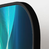 緑と青白熱［赤熱］光を放つの波線 ピックルボールラケット (左詳細)