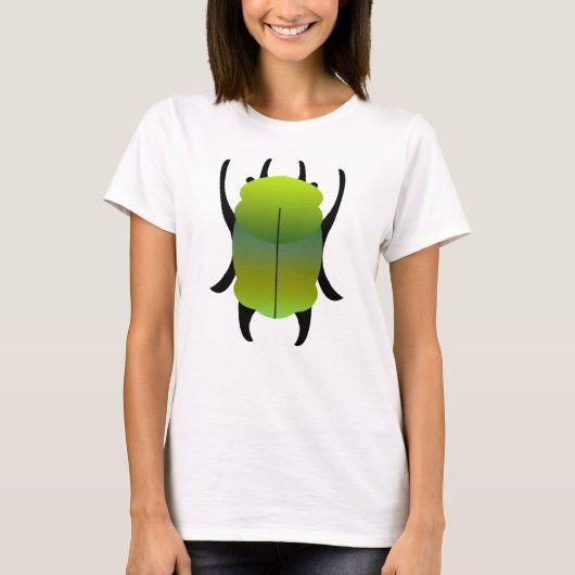 緑と青緑のグラデーション スカラベ Tシャツ (正面)