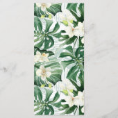 緑と青銅の熱帯紅葉ウェディングシャワー メニュー (裏面)