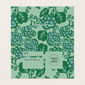 緑と青鮮やか花はっきりした模様記号 名刺 (外部フラット)