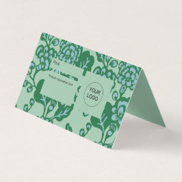 緑と青鮮やか花はっきりした模様記号 名刺