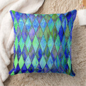 緑と青 クッション (ブランケット)