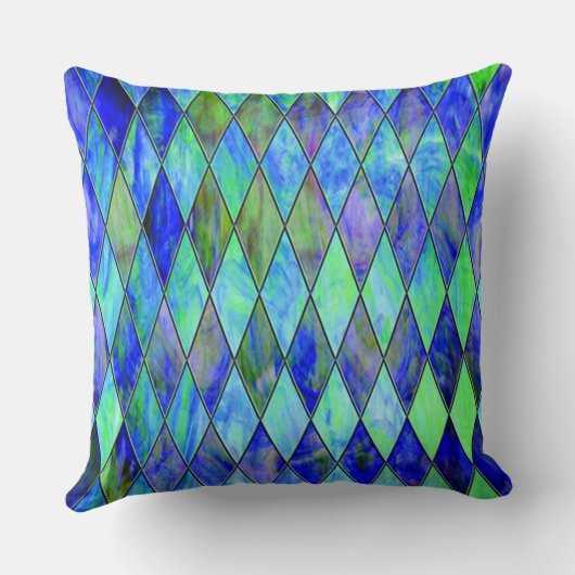 緑と青 クッション (裏面)