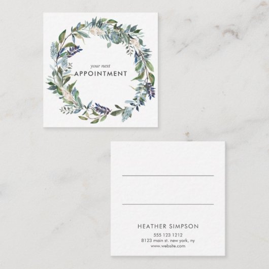 緑と青 予約カード (正面/裏面)