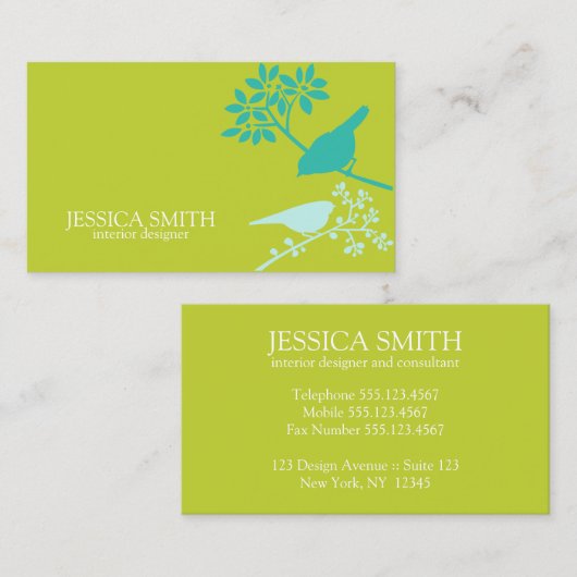 緑と青 名刺 (正面/裏面)