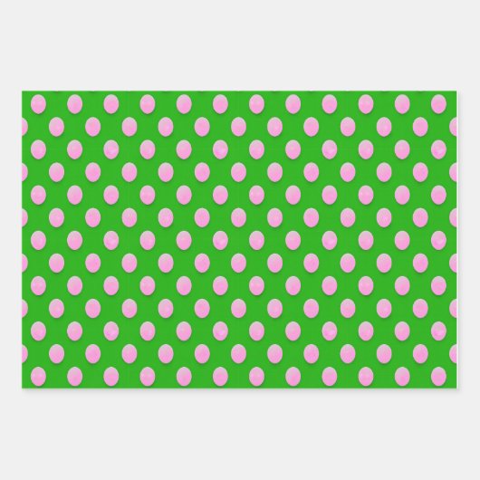 緑と鮮やかピンクの変化した幾何学的パターン ラッピングペーパーシート (正面2)