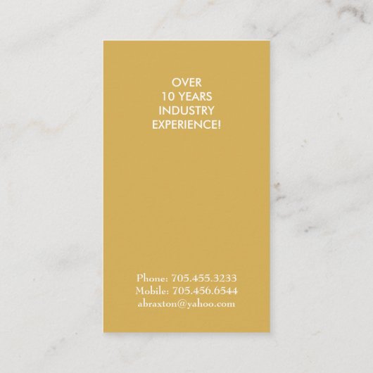 緑と黄のインテリアの絵描き名刺 名刺 (裏面)