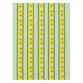 緑と黄のエデルワイストライプのス テーブルクロス (正面)
