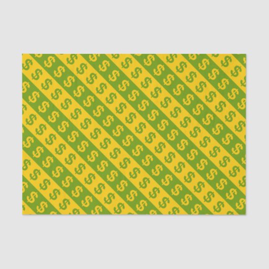 緑と黄のドルのシンボルや象徴パストライプのターン 薄葉紙 (正面)