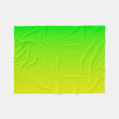 緑と黄のネオンのグラデーション フリースブランケット (正面(横))