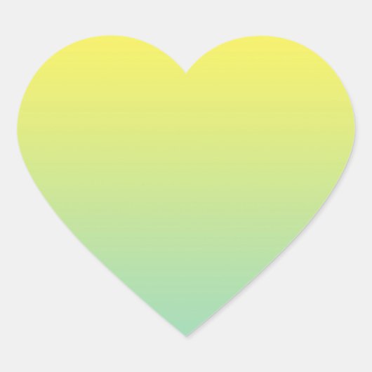 緑と黄グラデーション色 ハートシール (正面)