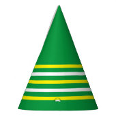 緑と黄ストライプ色のブラジルパーティー帽子 パーティーハット (左)
