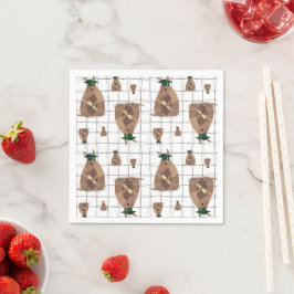 緑と黄テキサス州卒業アルマジロ スタンダードカクテルナプキン