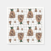 緑と黄テキサス州卒業アルマジロ スタンダードカクテルナプキン (正面)