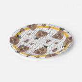 緑と黄テキサス州卒業アルマジロ ペーパープレート (アングル)