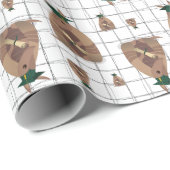 緑と黄テキサス州卒業アルマジロ ラッピングペーパー (ロールコーナー)