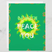 緑と黄感動的色の平和 レターヘッド (正面/裏面)