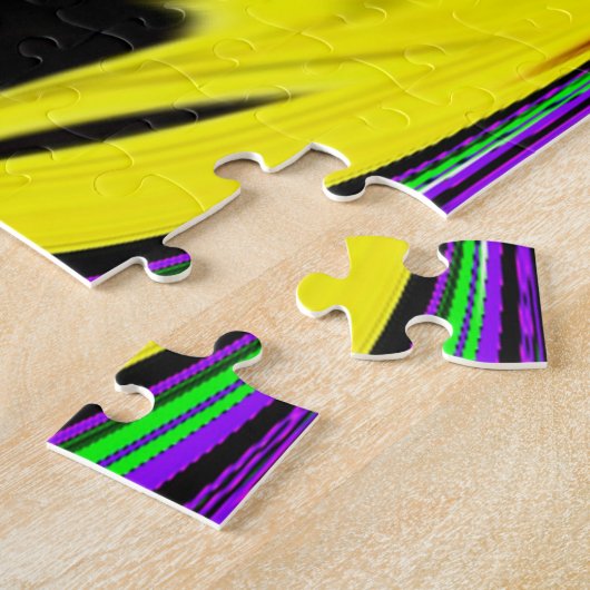 緑と黄絵を描の湿った山渦 ジグソーパズル (側面)