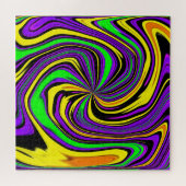 緑と黄絵を描の湿った山渦 ジグソーパズル (横)