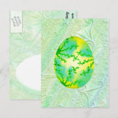 緑と黄絵を描卵 ポストカード (正面/裏面)