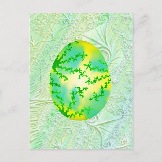 緑と黄絵を描卵 ポストカード (正面)