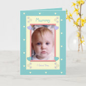 緑と黄色と写真の誕生日 カード (黄色い花)