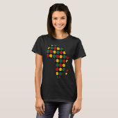 緑と黄色と赤色のアフリカ地図 Tシャツ (正面フル)