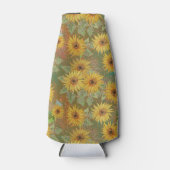 緑と黄色と金ゴールド秋ひまわり ボトルクーラー (正面)