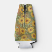 緑と黄色と金ゴールド秋ひまわり ボトルクーラー (裏面)