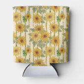 緑と黄色と金ゴールド秋ひまわり 缶クーラー (正面)