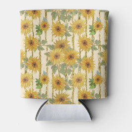 緑と黄色と金ゴールド秋ひまわり 缶クーラー