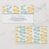 緑と黄色のつる植物通話カード コーリングカード (正面/裏面)