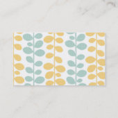 緑と黄色のつる植物通話カード コーリングカード (裏面)