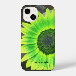 緑と黄色のひまわり iPhone 14ケース