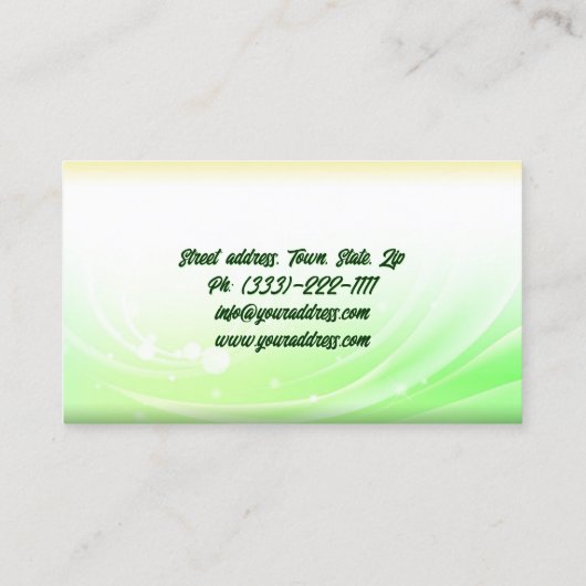 緑と黄色のグラデーション健康ライフ/ダイエットカード 名刺 (裏面)