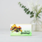 緑と黄色のグラデーション健康ライフ/ダイエットカード 名刺 (スタンド正面)