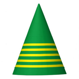 緑と黄色のストライプパーティー帽子 パーティーハット