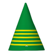 緑と黄色のストライプパーティー帽子 パーティーハット (右)