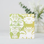 緑と黄色のダマスクの結婚式招待状 招待状 (スタンド正面)