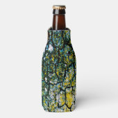 緑と黄色のツリー抽象芸術 ボトルクーラー (ボトル正面)