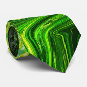 緑と黄色のデザイン ネクタイ (ロール)