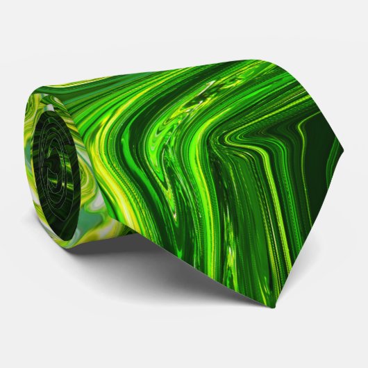 緑と黄色のデザイン ネクタイ (ロール)