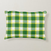 緑と黄色のトーン格子模様 アクセントクッション (裏面)