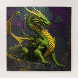 緑と黄色のドラゴン ジグソーパズル