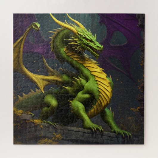 緑と黄色のドラゴン ジグソーパズル (横)