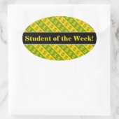 緑と黄色のドルシンボルや象徴($)パターストライプのン 楕円形シール (バッグ)