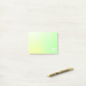 緑と黄色のパステル二音勾配モノグラム ポストイット (デスク上)
