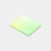 緑と黄色のパステル二音勾配モノグラム ポストイット (アングル)